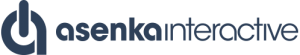 asenka's logo, in blue