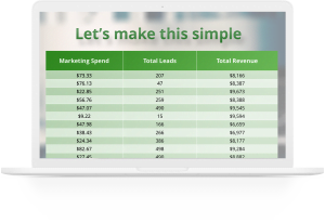 Asenka laptop mockup showing service analytics