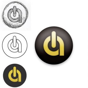 asenka's logo icon in various stages of development