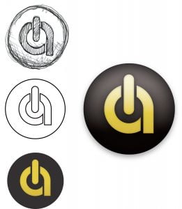 asenka's logo icon in various stages of development
