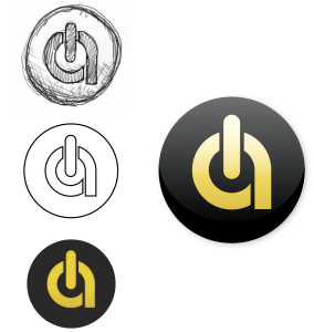 asenka's logo icon in various stages of development